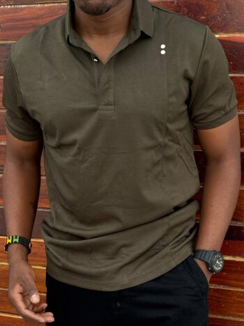 Classic Men T-shirt polo Dark green
