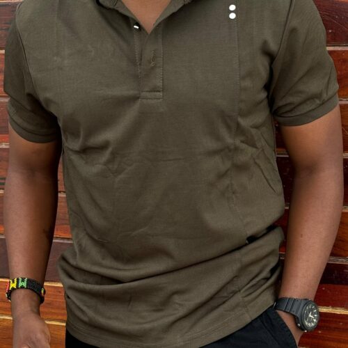 Classic Men T-shirt polo Dark green