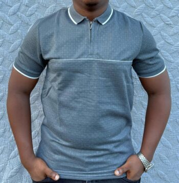 Classic Men T-shirt stripped grey
