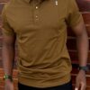 Classic Men T-shirt polo Dark green
