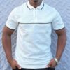 Classic Men T-shirt stripped white